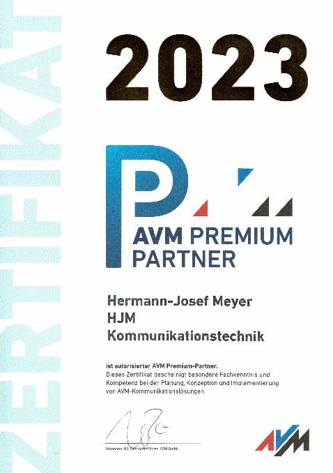 AVM Zertifikat